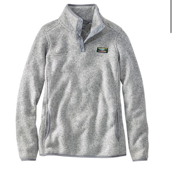 L.L. Bean Heather Gray Sweater Fleece Pullover - Picture 1 of 6